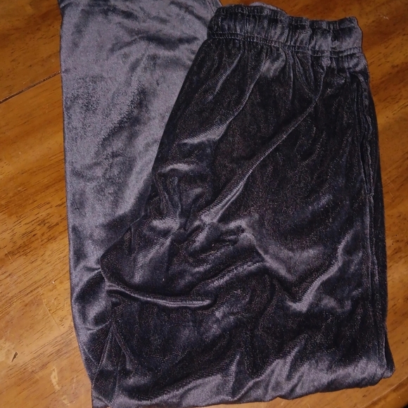 None Pants - Velvet Track Pants in Black and Gray